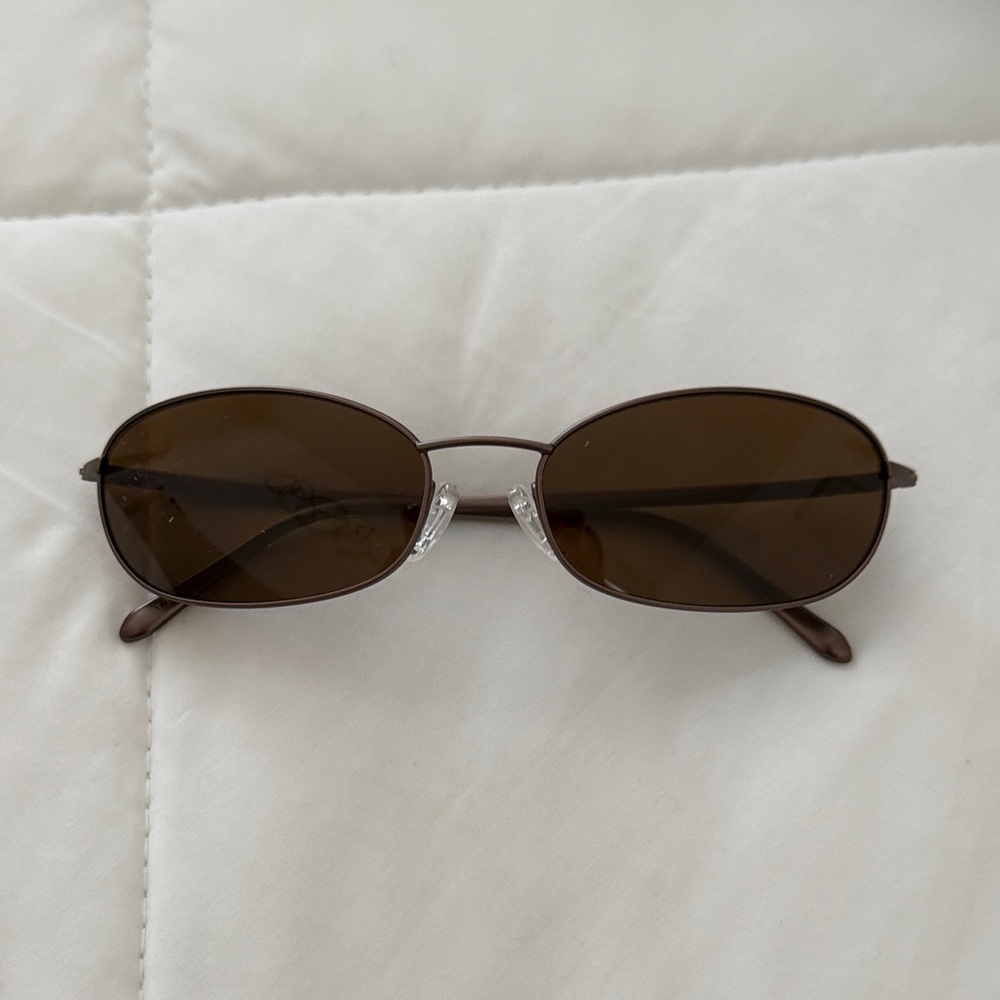 Elegant Brown Oval Sunglasses